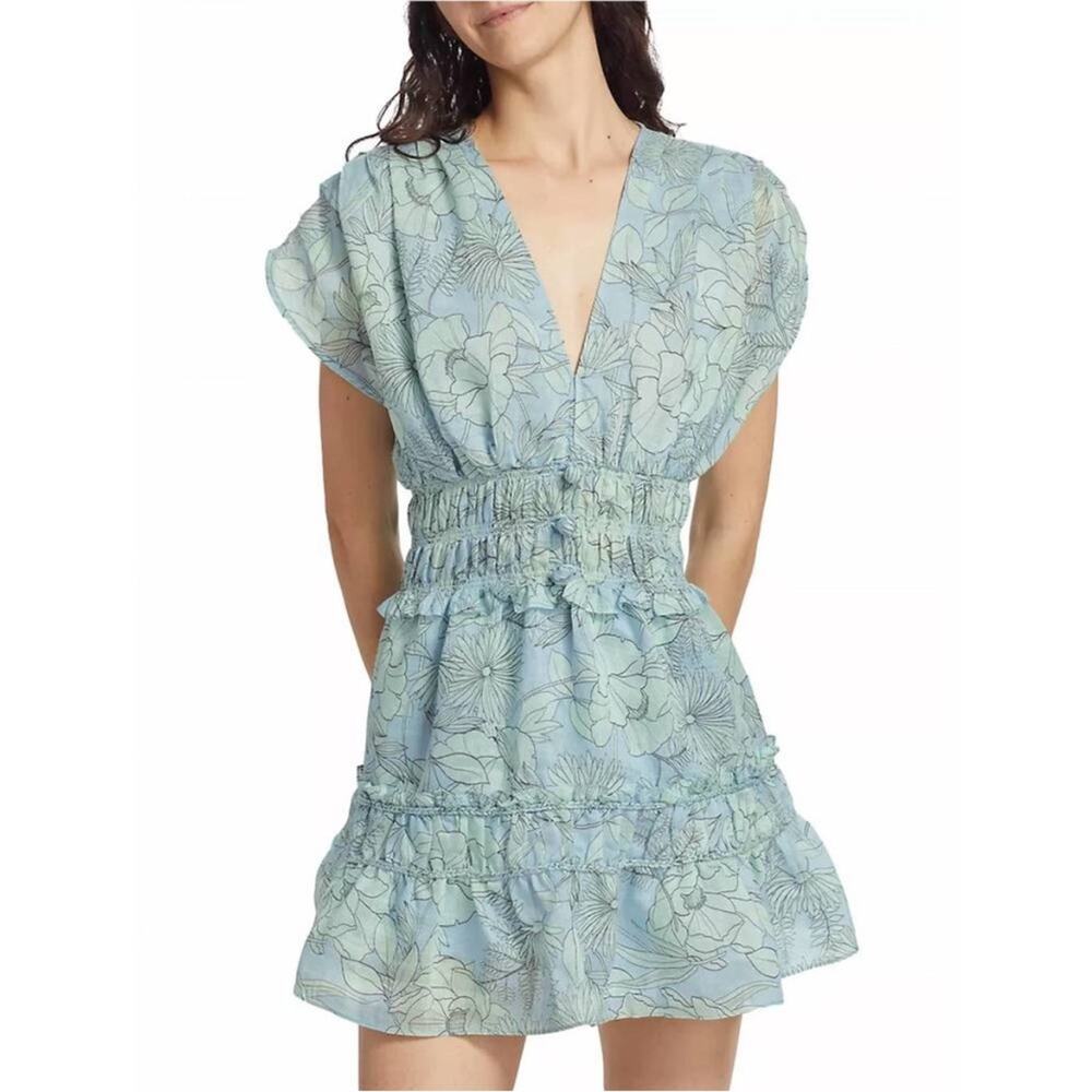 NWT Alexis Ruth floral mini dress blue sz M